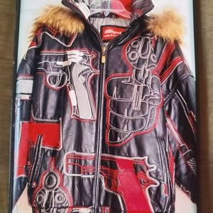 BHOGALLI LEATHER AND FUR HOODED PISTOL JACKET SZL